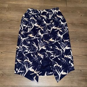 Rachel Roy blue, cream & white patterned skirt